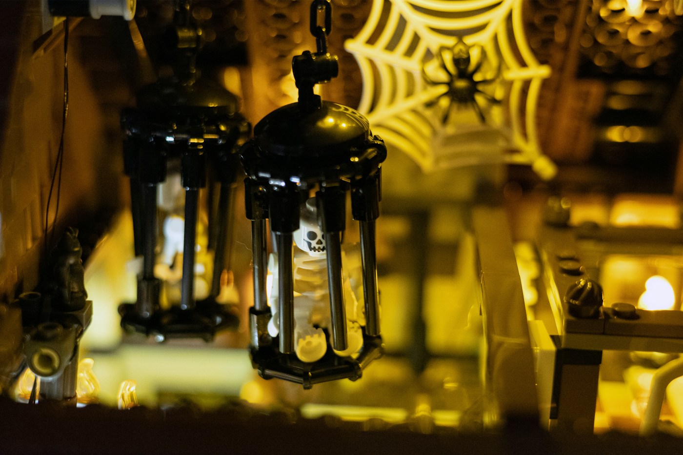 Halloween decorations, lanterns and garlands at Orchard Nurseries