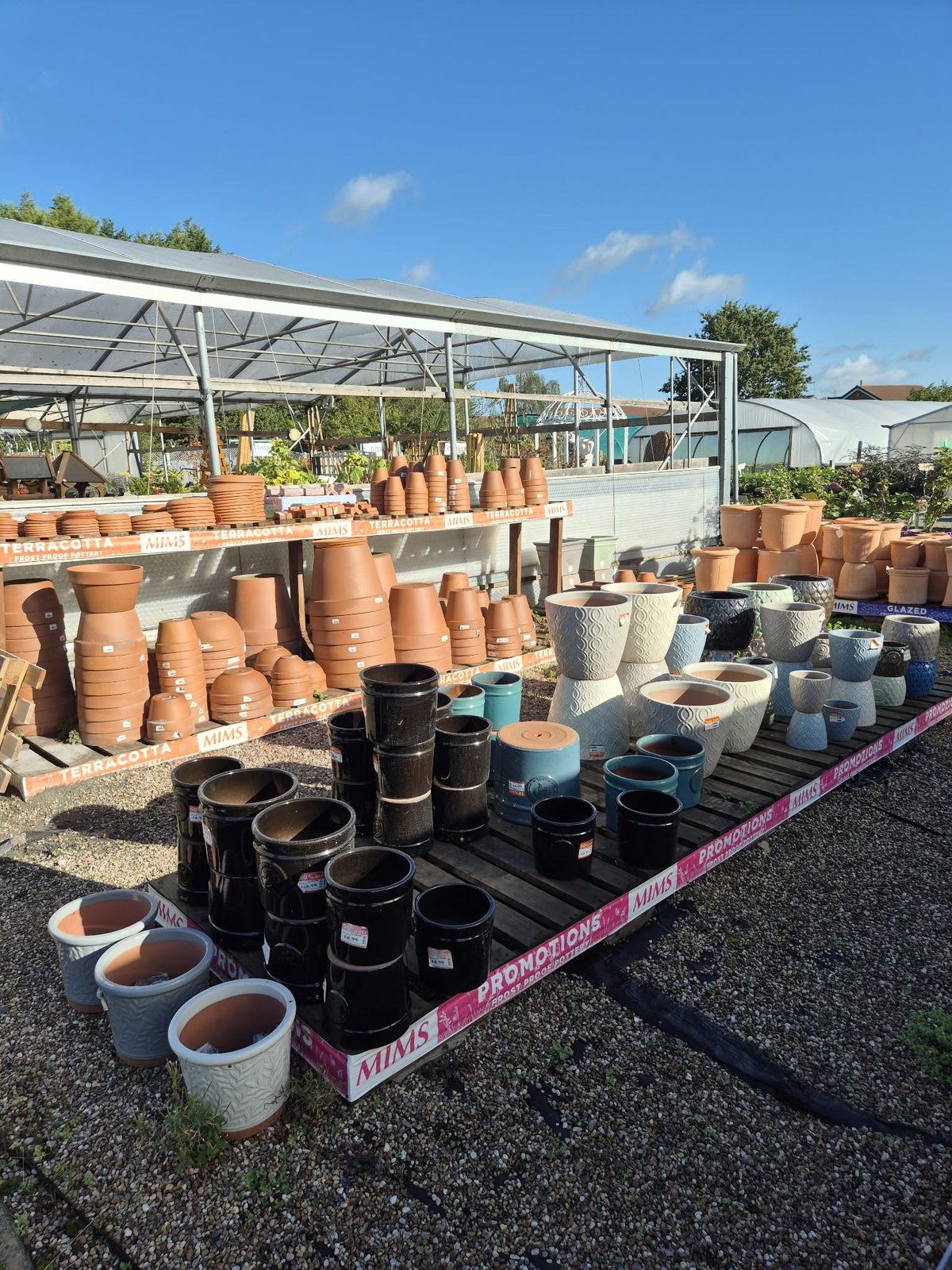 Terracotta and ceramic pots for sale at Orchard Nurseries